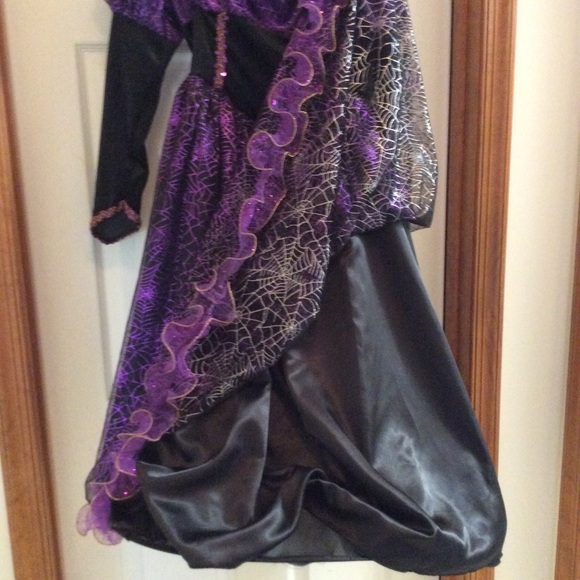 Chasing Fireflies Hallows Eve Spider Witch Purple Black Velvet Halloween Costume - Picture 10 of 16